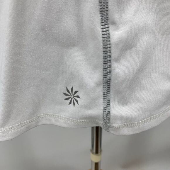 Athleta T Shirt Womens S Small White Gray Running Wild Crew Raglan Sleeve Tee - Picture 4 of 12